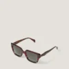 Acetate Tort Angled Square Sunglasses