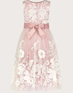 Alicia Embroidered Lace Maxi Dress Pink