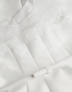 Angelina Lace Satin Party Dress Ivory