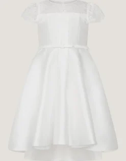 Angelina Lace Satin Party Dress Ivory