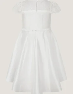 Angelina Lace Satin Party Dress Ivory