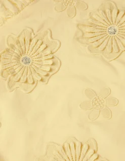 Appliqué Flower Ruffle Dress Yellow