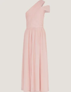 Arianna One-Shoulder Tulle Prom Dress Pink