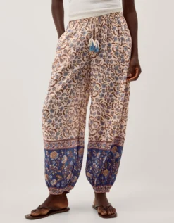 Ari Floral Balloon Trousers Blue