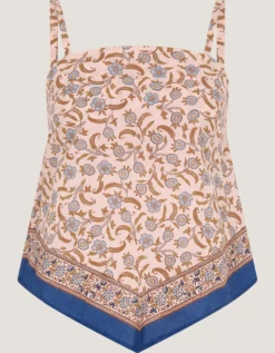 Ari Floral Scarf Bandeau Top Blue