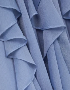 Arizona Halter Ruffle Prom Dress Blue