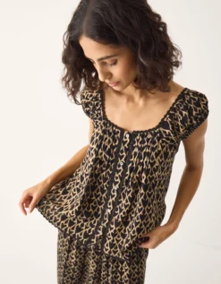 Arti Print Button Top Black