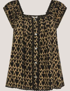 Arti Print Button Top Black