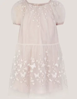 Astrid Appliqué Butterfly Swing Dress White