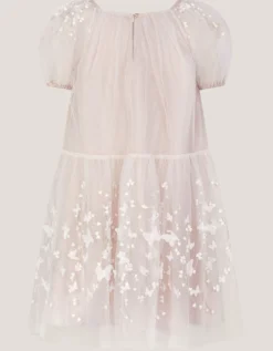 Astrid Appliqué Butterfly Swing Dress White