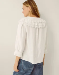 Auren Lace Collar Blouse White