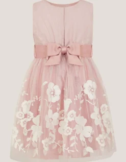 Baby Alicia Embroidered Lace Dress Pink