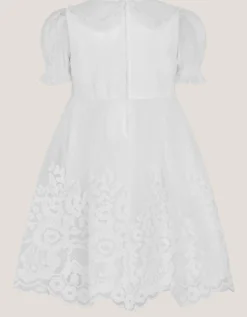 Baby Athena Floral Embroidered Dress White