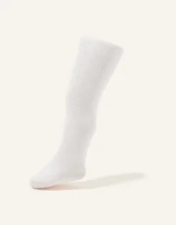 Baby 35 Denier Bridal Spot Tights White
