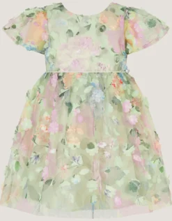 Baby Eliza Floral Appliqué Party Dress Multi