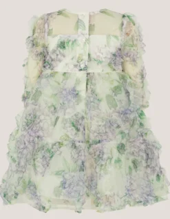 Baby Hydrangea Print Ruffle Dress Multi