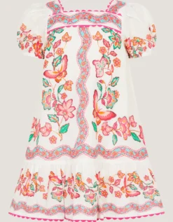 Baby Jelena Butterfly Print Dress Ivory