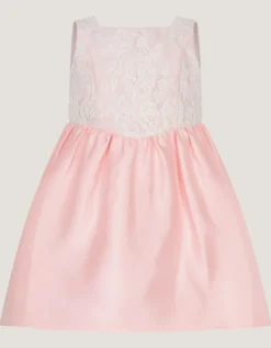 Baby Juno Lace Satin Dress Pink