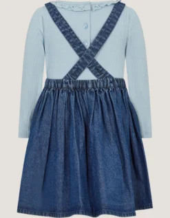Baby Mon Cheri Top & Chambray Dress Set Blue