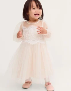 Baby Paige Lace Party Dress White
