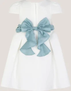 Baby Polly Cap Sleeve Bow Party Dress Ivory