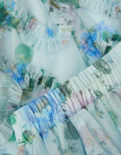 Baby Roma Floral Print Ruffle Top & Skirt Set Multi