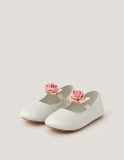 Baby Rosette Walker Shoes Ivory