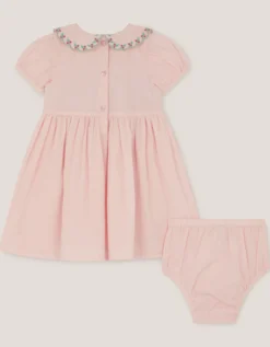 Baby Smocked Dress & Knickers Set Pink