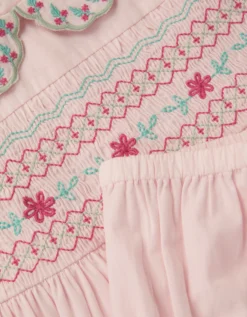 Baby Smocked Dress & Knickers Set Pink