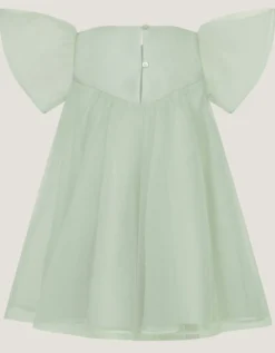 Baby Winnie Satin Bow Party Dress Green