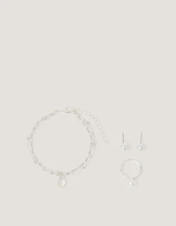 Beaded Pearl Jewellery Set