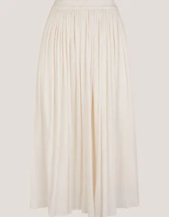 Bethany Crinkle Midi Skirt Cream