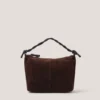 Beth Twist Handle Suede Bag