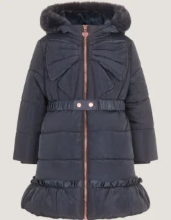 Bonita Bow Padded Coat Blue
