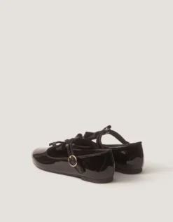 Bow Patent Mary Jane School Shoes Black