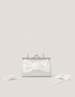 Bridesmaid Rosette Bag & Accessories Set Ivory