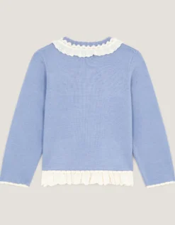 Broderie Lace Cardigan Blue