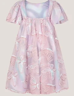 Butterfly Appliqué Swing Dress Multi