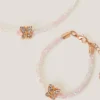 Butterfly Tube Necklace and Bracelet Set