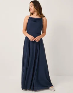 Cali Cowl Neck Prom Dress Blue
