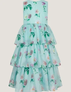Calla Floral Organza Tiered Party Dress Multi