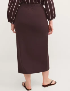 Callie Thorpe x Monsoon Jersey Sarong Skirt Brown