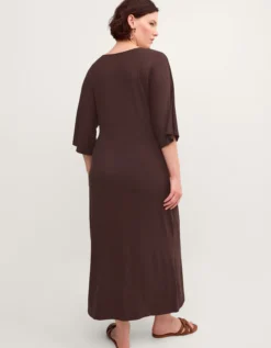 Callie Thorpe x Monsoon Jersey Midi Wrap Dress Brown