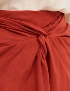Callie Thorpe x Monsoon Linen Blend Sarong Skirt Orange