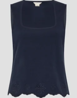 Cara Cutwork Cami Top Blue