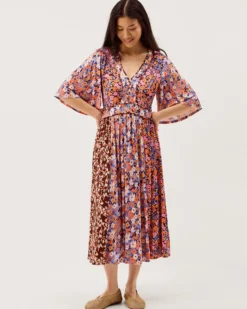 Ceri Floral Print Jersey Midi Dress Multi