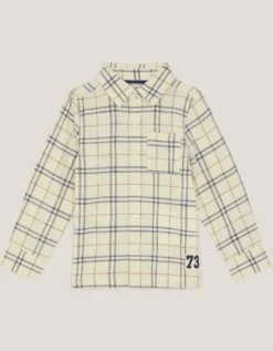 Check Print Shirt Natural
