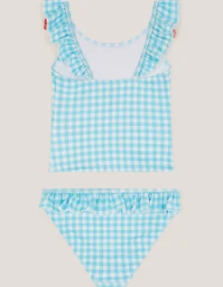 Cherry Gingham Tankini Set Green