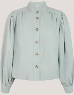 Ciara Puff Sleeve Denim Jacket Blue