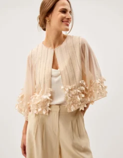 Claire Appliqué Jacket Ivory